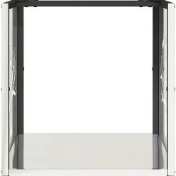 vidaXL Leñero de 40x40x40 cm Acero inoxidable Discount