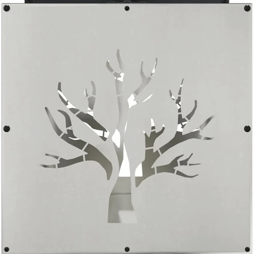vidaXL Leñero de 40x40x40 cm Acero inoxidable Discount