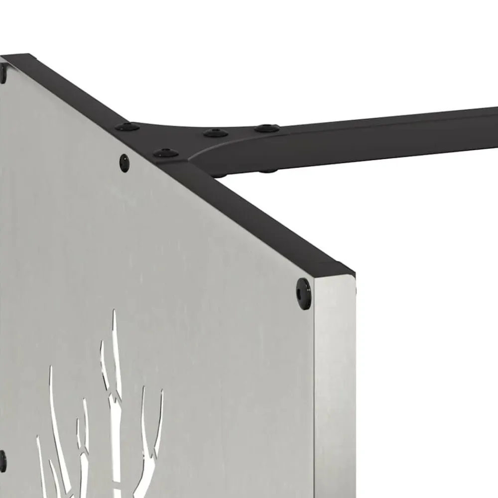 vidaXL Leñero de 40x40x40 cm Acero inoxidable Discount