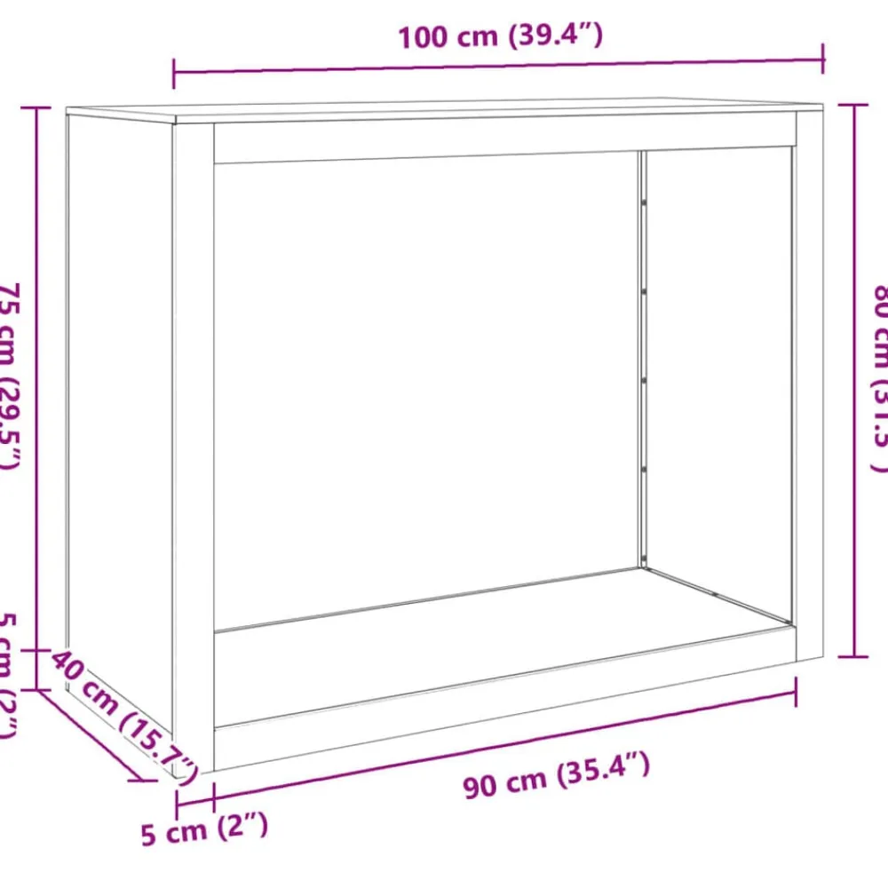 vidaXL Accesorios Para Hornos De Leña Y Chimeneas-Leñero de acero inoxidable 100x40x80 cm