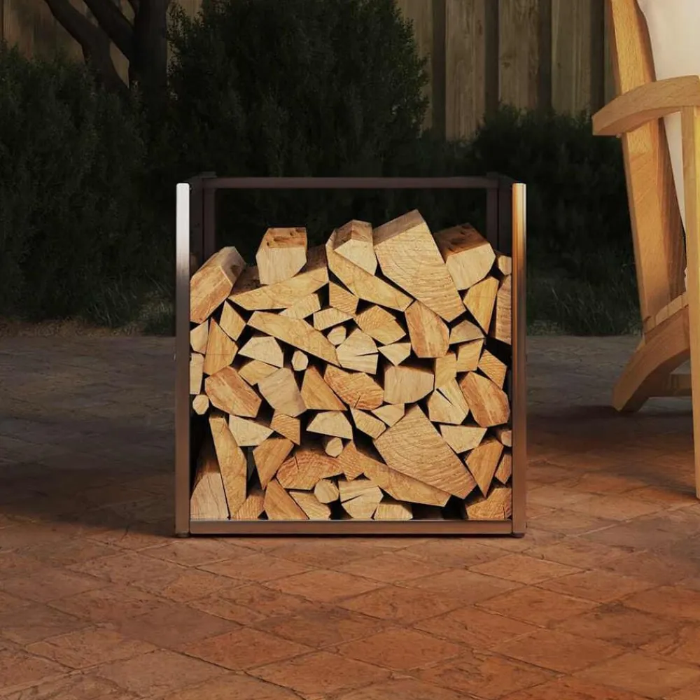 vidaXL Accesorios Para Hornos De Leña Y Chimeneas-Leñero de 40x40x40 cm