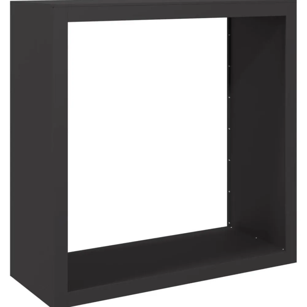 vidaXL Leñero de acero negro 100x40x100 cm Acero/Negro New