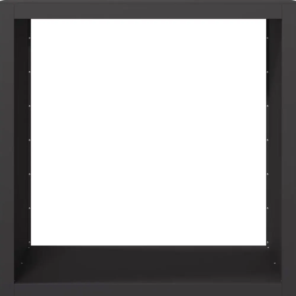 vidaXL Leñero de acero negro 100x40x100 cm Acero/Negro New