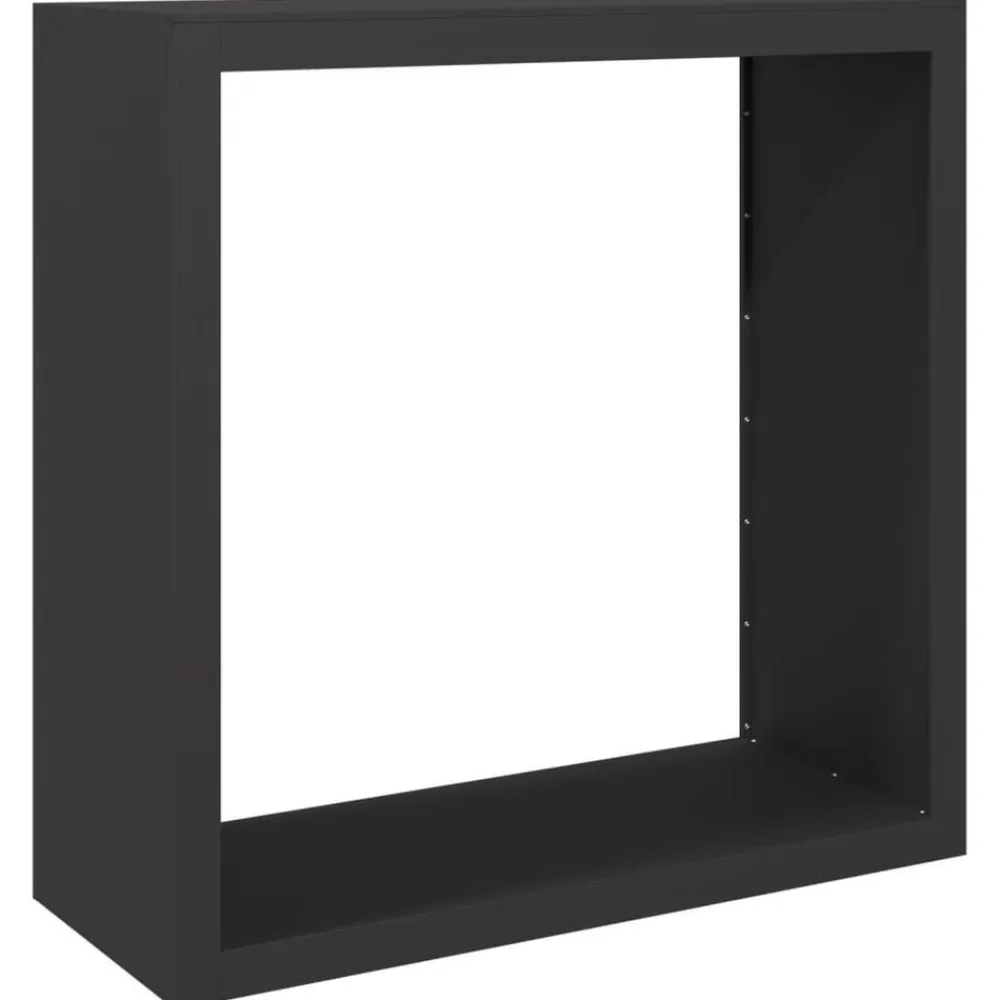 vidaXL Leñero de acero negro 100x40x100 cm Acero/Negro New