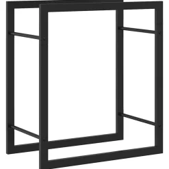 vidaXL Accesorios Para Hornos De Leña Y Chimeneas-Leñero de acero mate 50x28x56 cm