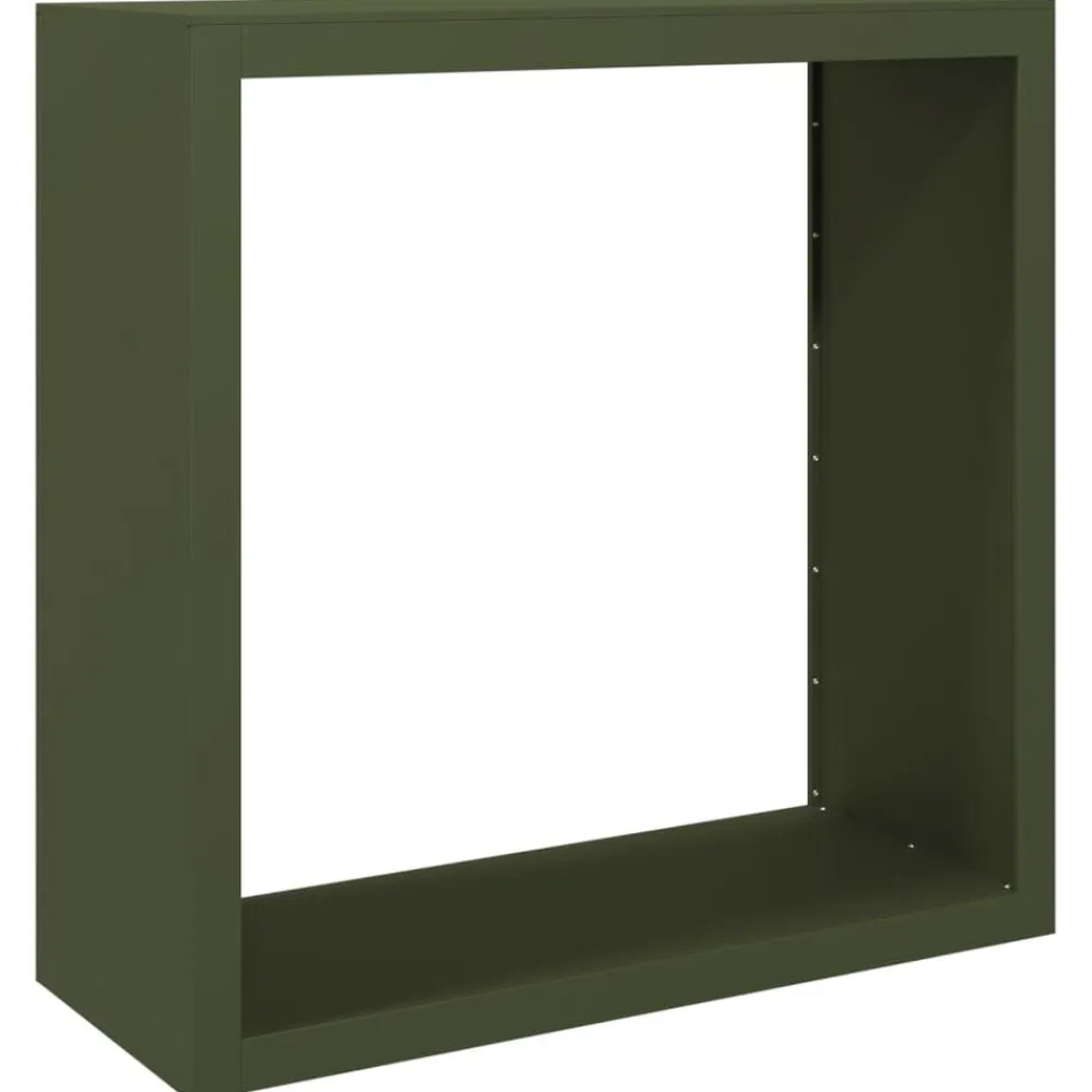 vidaXL Accesorios Para Hornos De Leña Y Chimeneas-Leñero de acero verde 100x40x100 cm