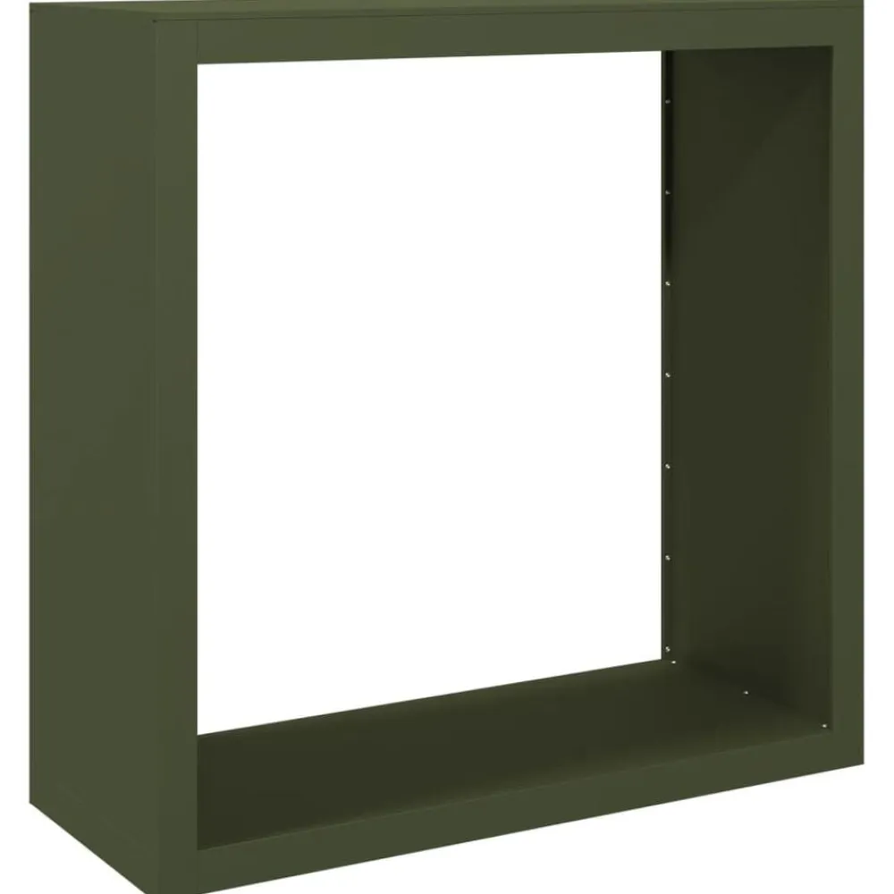vidaXL Accesorios Para Hornos De Leña Y Chimeneas-Leñero de acero verde 100x40x100 cm