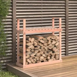 vidaXL Accesorios Para Hornos De Leña Y Chimeneas-Leñero de madera maciza de Douglas 110x35x108,5 cm