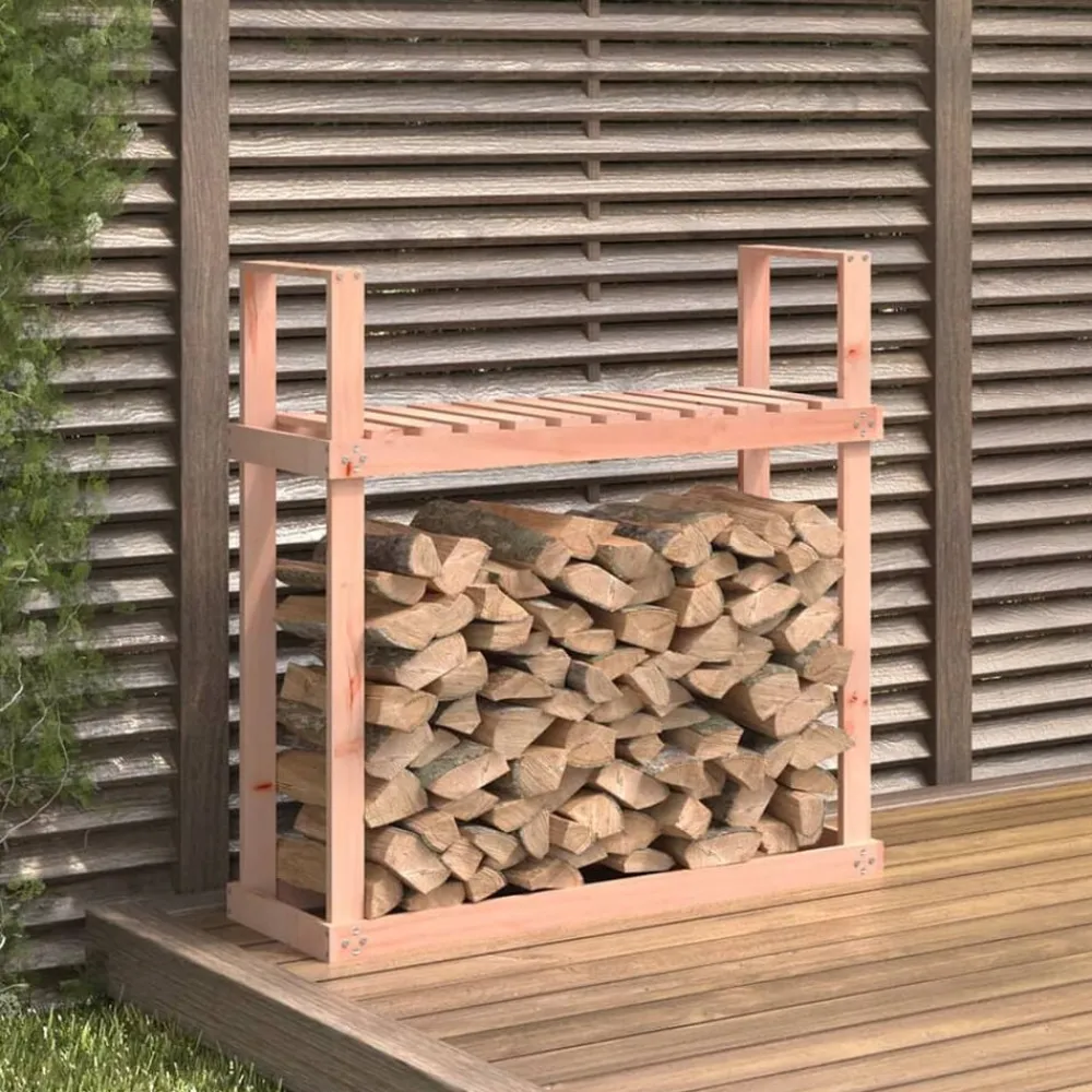 vidaXL Accesorios Para Hornos De Leña Y Chimeneas-Leñero de madera maciza de Douglas 110x35x108,5 cm