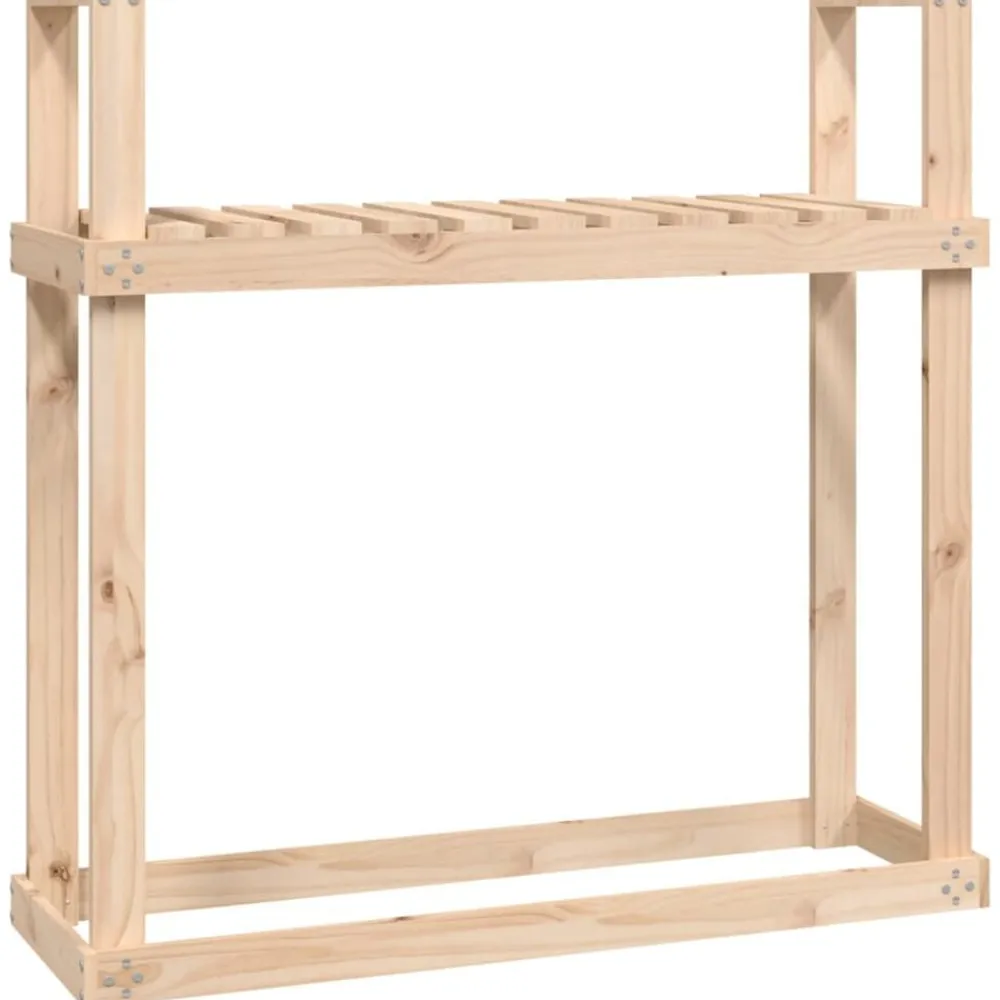 vidaXL Leñero de madera maciza de pino 110x35x108,5 cm Pino natural