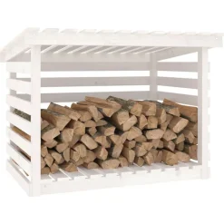 vidaXL Accesorios Para Hornos De Leña Y Chimeneas-Leñero de madera maciza de pino 108x73x79 cm