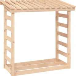 vidaXL Accesorios Para Hornos De Leña Y Chimeneas-Leñero de madera maciza de pino 108x64,5x110 cm
