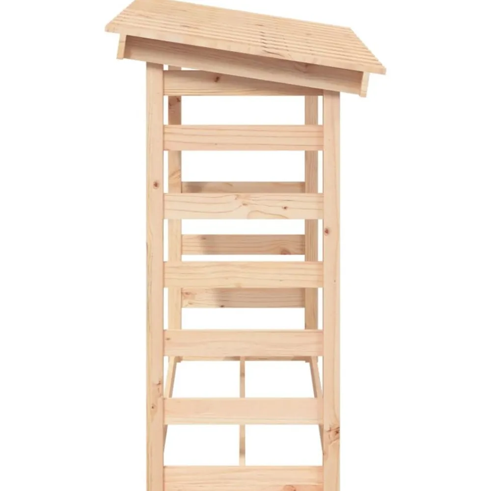 vidaXL Accesorios Para Hornos De Leña Y Chimeneas-Leñero de madera maciza de pino 108x64,5x110 cm