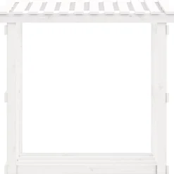 vidaXL Leñero de madera maciza de pino 108x64,5x109 cm Blanco Discount