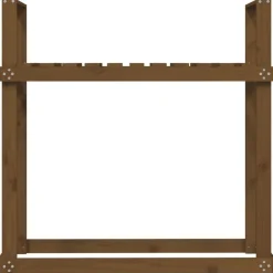 vidaXL Accesorios Para Hornos De Leña Y Chimeneas-Leñero de madera maciza pino marrón miel 110x35x108,5 cm