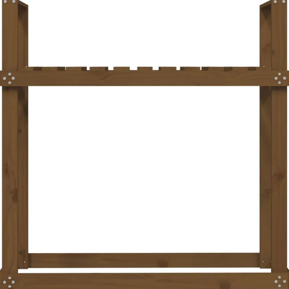 vidaXL Accesorios Para Hornos De Leña Y Chimeneas-Leñero de madera maciza pino marrón miel 110x35x108,5 cm