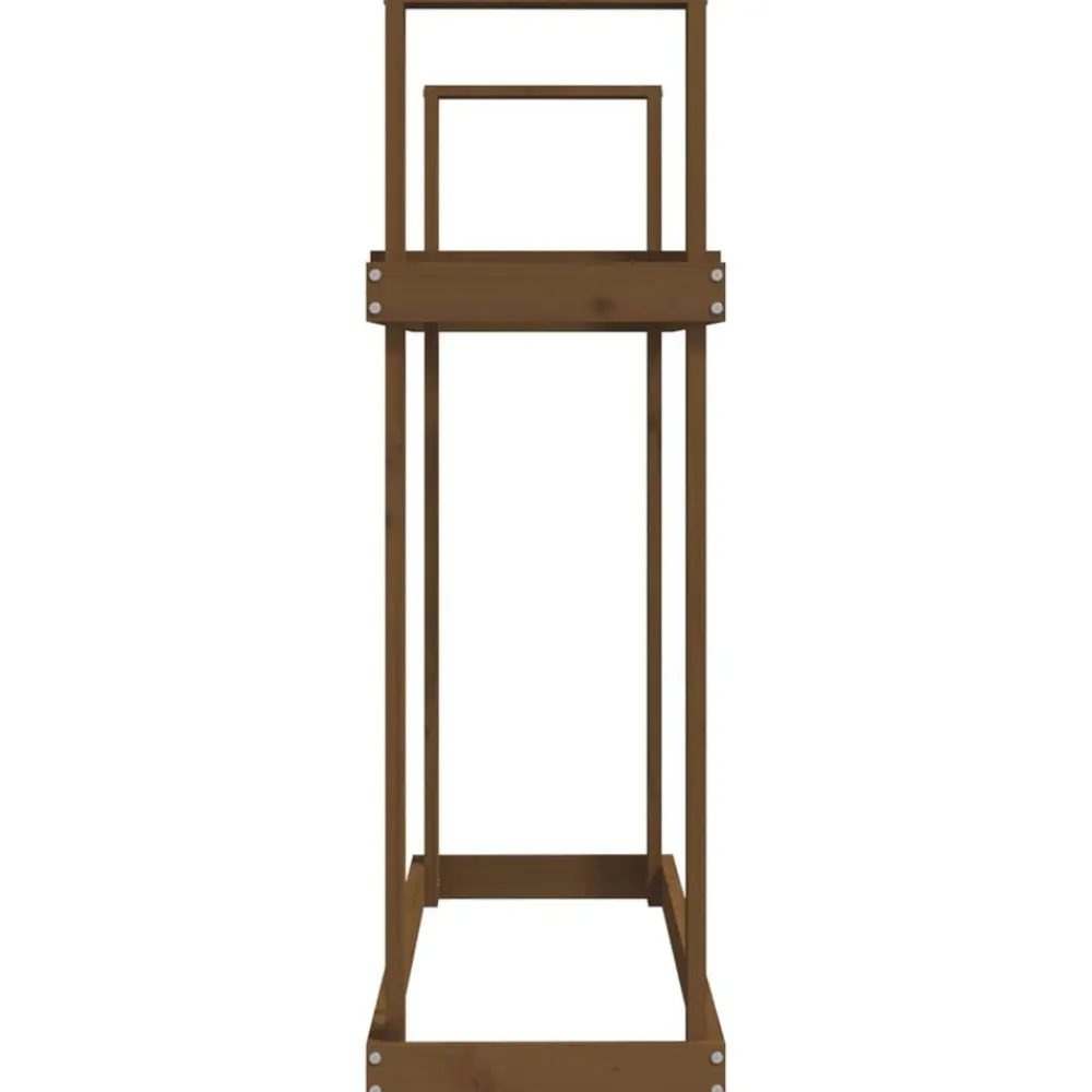 vidaXL Accesorios Para Hornos De Leña Y Chimeneas-Leñero de madera maciza pino marrón miel 110x35x108,5 cm