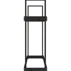 vidaXL Leñero de madera maciza de 110x35x108,5 cm Pino negro Clearance