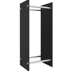 vidaXL Leñero de vidrio templado 40x35x100 cm Negro Sale
