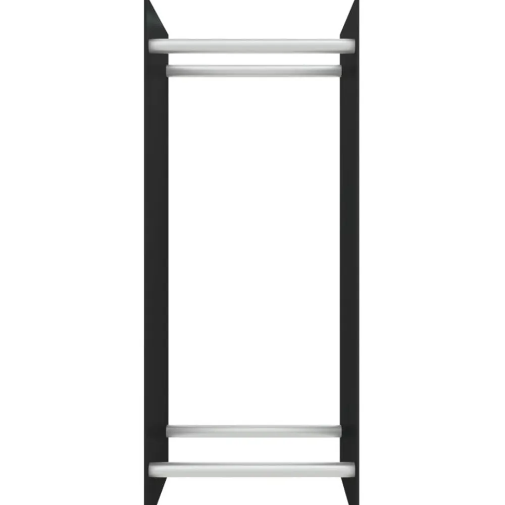 vidaXL Leñero de vidrio templado 40x35x100 cm Negro Sale