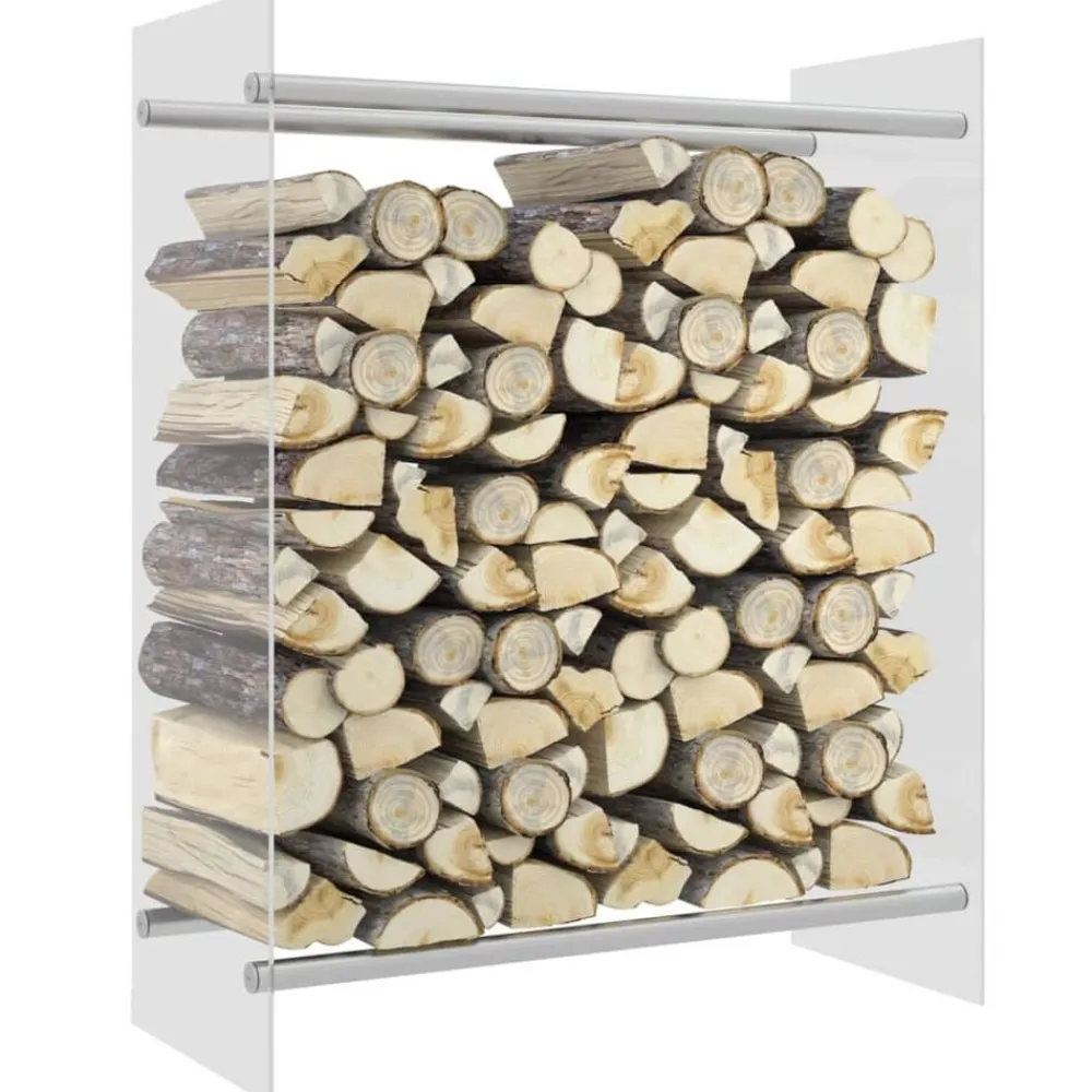 vidaXL Accesorios Para Hornos De Leña Y Chimeneas-Leñero de vidrio templado 80x35x100 cm