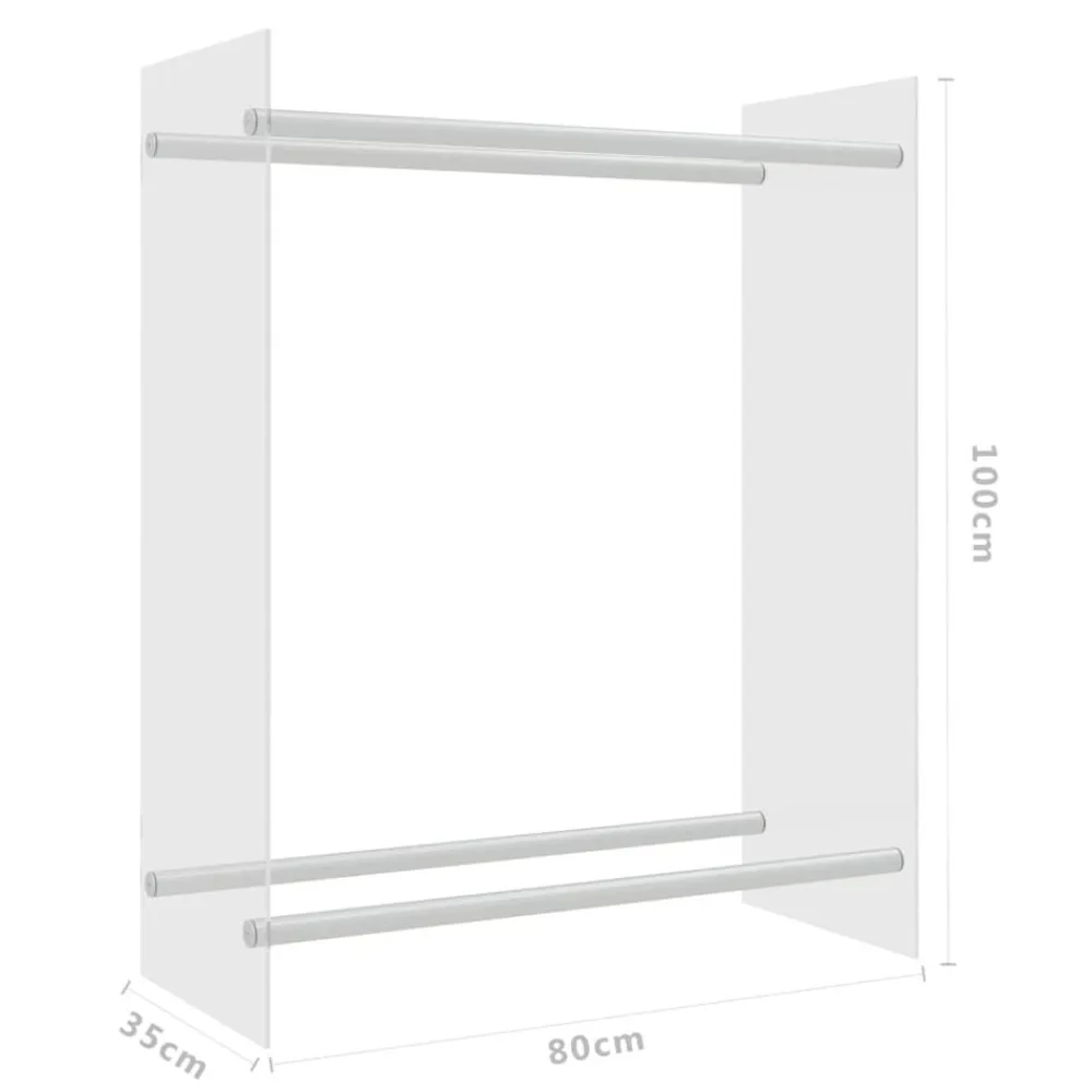 vidaXL Accesorios Para Hornos De Leña Y Chimeneas-Leñero de vidrio templado 80x35x100 cm