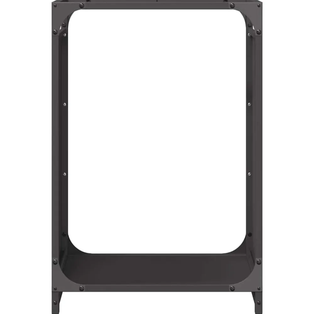 vidaXL Leñero 44x28x65 cm Acero laminado en frío Negro Hot