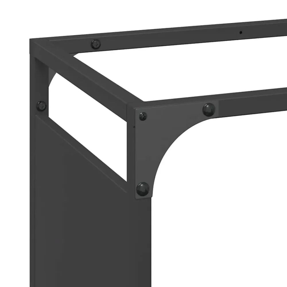 vidaXL Leñero 44x28x65 cm Acero laminado en frío Negro Hot
