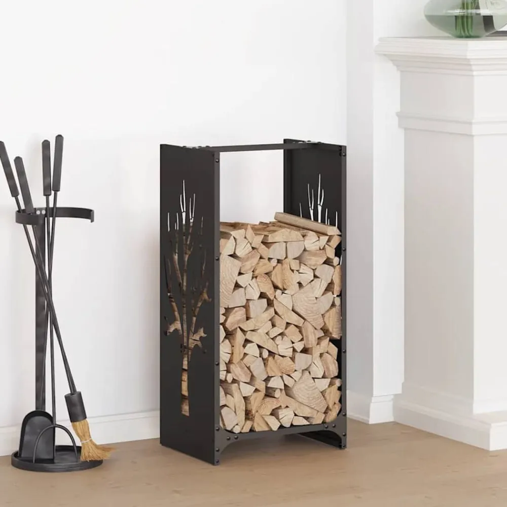vidaXL Accesorios Para Hornos De Leña Y Chimeneas-Leñero 40x30x80 cm Acero laminado en frío