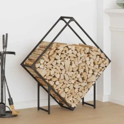 vidaXL Accesorios Para Hornos De Leña Y Chimeneas-Leñero 100x25x100 cm Acero laminado en frío