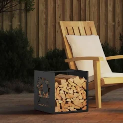 vidaXL Accesorios Para Hornos De Leña Y Chimeneas-Leñero 40x40x40 cm Acero laminado en frío