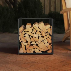 vidaXL Accesorios Para Hornos De Leña Y Chimeneas-Leñero 40x40x40 cm Acero laminado en frío
