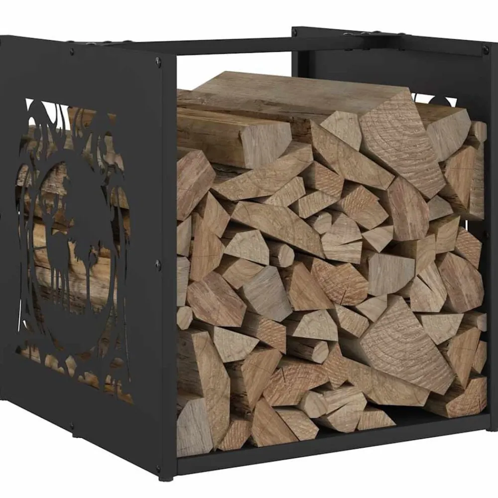 vidaXL Accesorios Para Hornos De Leña Y Chimeneas-Leñero 40x40x40 cm Acero laminado en frío