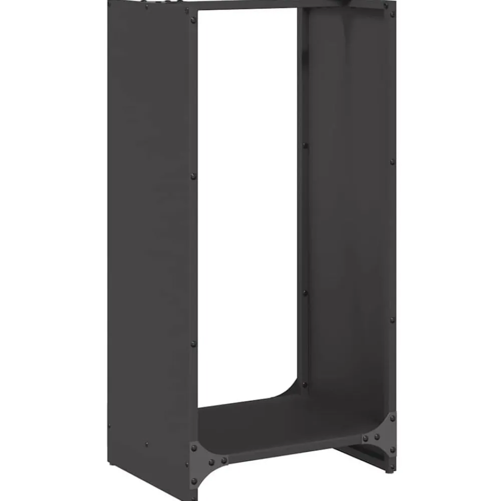 vidaXL Leñero 40x30x80 cm Acero laminado en frío Negro Hot