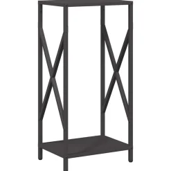 vidaXL Leñero 34x25x70 cm Acero laminado en frío Negro