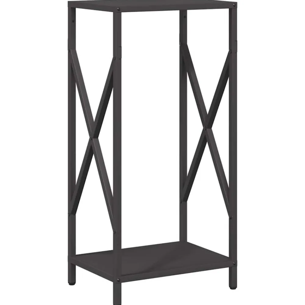 vidaXL Leñero 34x25x70 cm Acero laminado en frío Negro