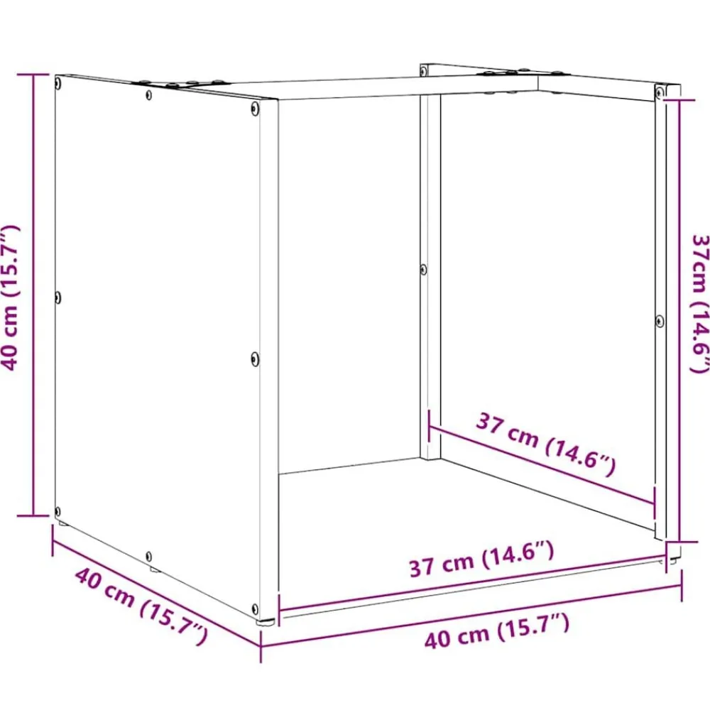 vidaXL Accesorios Para Hornos De Leña Y Chimeneas-Leñero 40x40x40 cm Acero laminado en frío