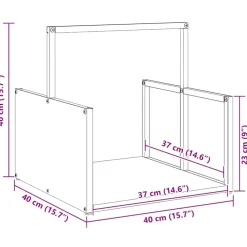vidaXL Leñero 40x40x40 cm Acero laminado en frío Negro Online