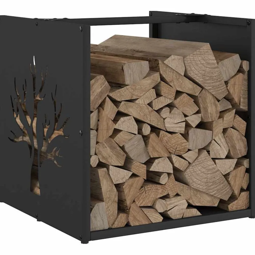vidaXL Accesorios Para Hornos De Leña Y Chimeneas-Leñero 40x40x40 cm Acero laminado en frío