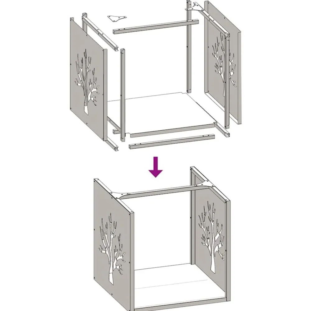 vidaXL Accesorios Para Hornos De Leña Y Chimeneas-Leñero 40x40x40 cm Acero laminado en frío