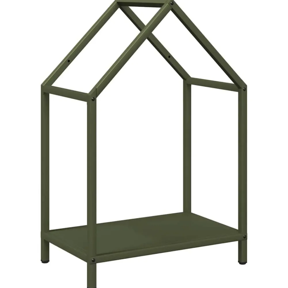 vidaXL Leñero 40x25x60 cm Acero laminado en frío Verde oliva Sale