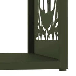 vidaXL Leñero 40x40x40 cm Acero laminado en frío Verde oliva New