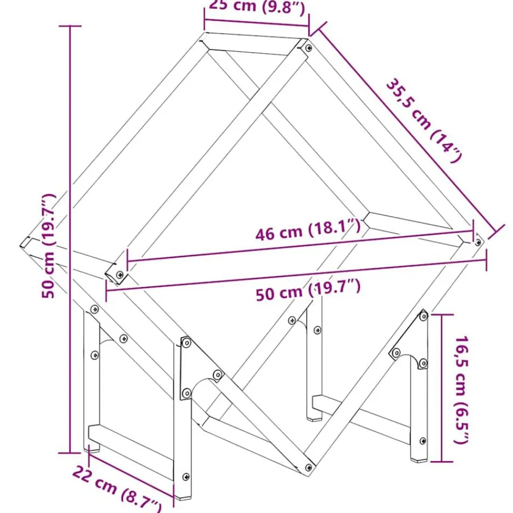 vidaXL Leñero 50x25x50 cm Acero laminado en frío Verde oliva Best