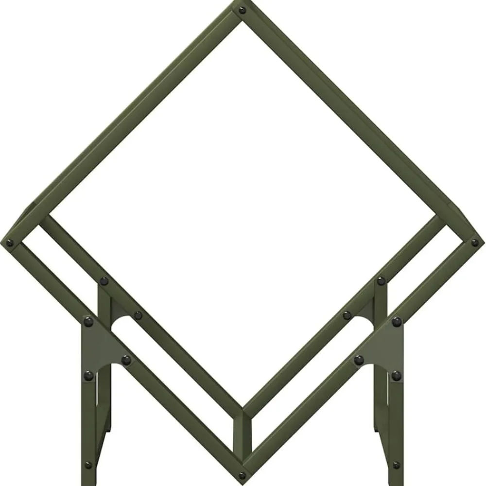 vidaXL Leñero 50x25x50 cm Acero laminado en frío Verde oliva Best