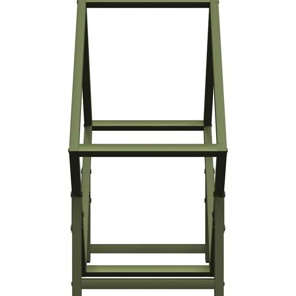 vidaXL Leñero 50x25x50 cm Acero laminado en frío Verde oliva Best