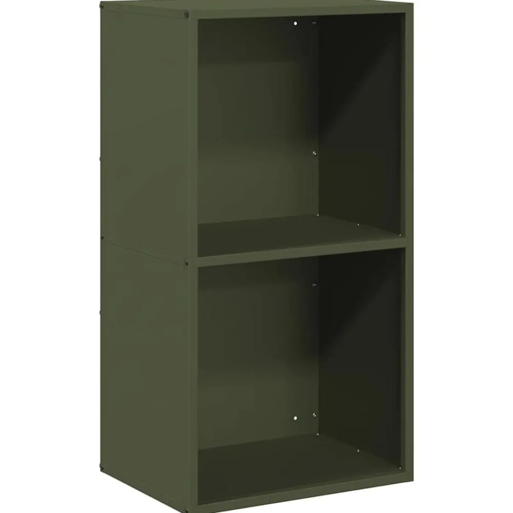 vidaXL Leñero 40x30x75 cm Acero laminado en frío Verde oliva