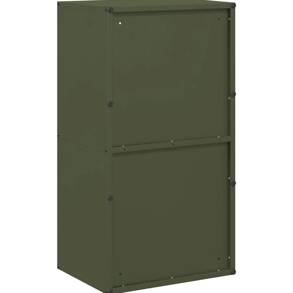 vidaXL Leñero 40x30x75 cm Acero laminado en frío Verde oliva