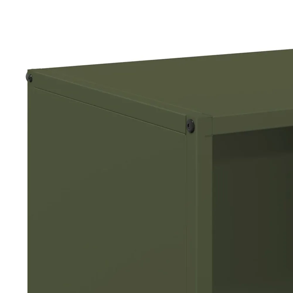vidaXL Leñero 40x30x75 cm Acero laminado en frío Verde oliva