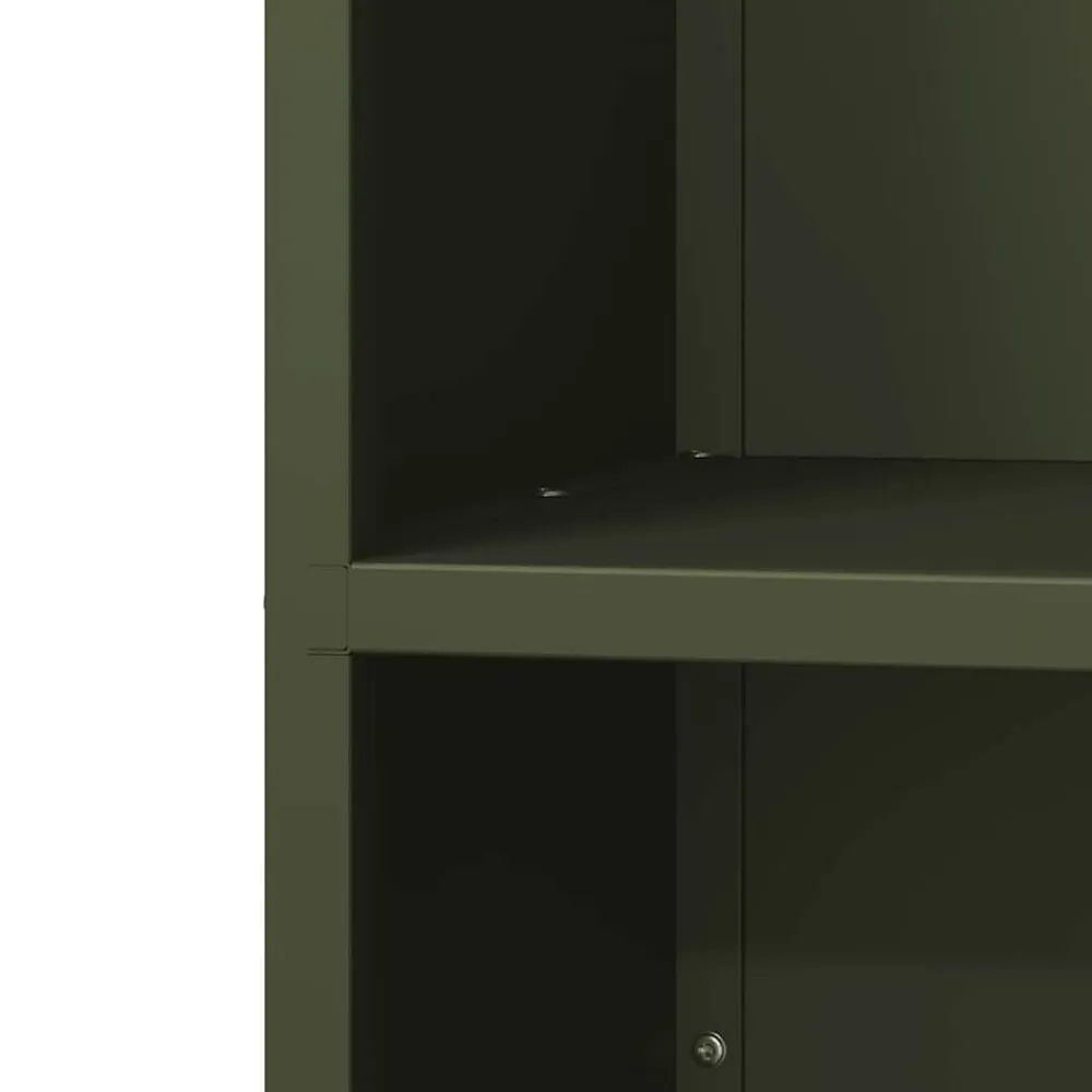 vidaXL Leñero 40x30x75 cm Acero laminado en frío Verde oliva
