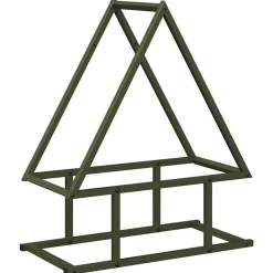 vidaXL Leñero 50x25x60 cm Acero laminado en frío Verde oliva Online